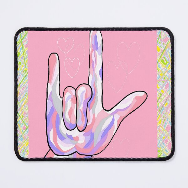 Item preview, ASL I Love You in Pink designed and sold by EloiseArt.
