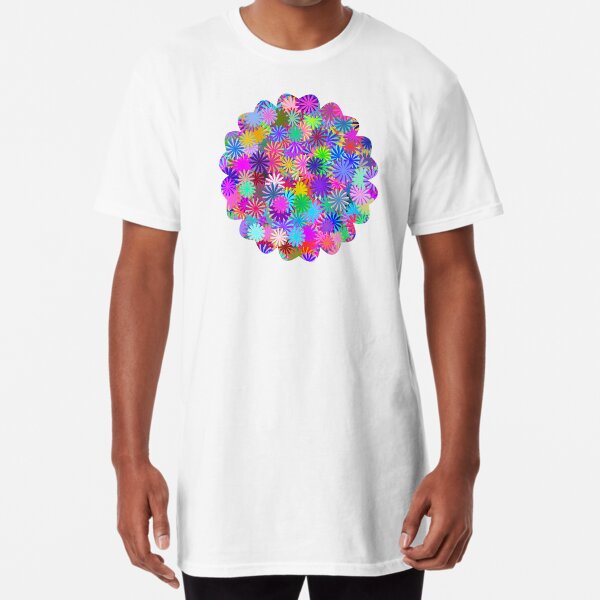 Meadow of Colorful Daisies Long T-Shirt