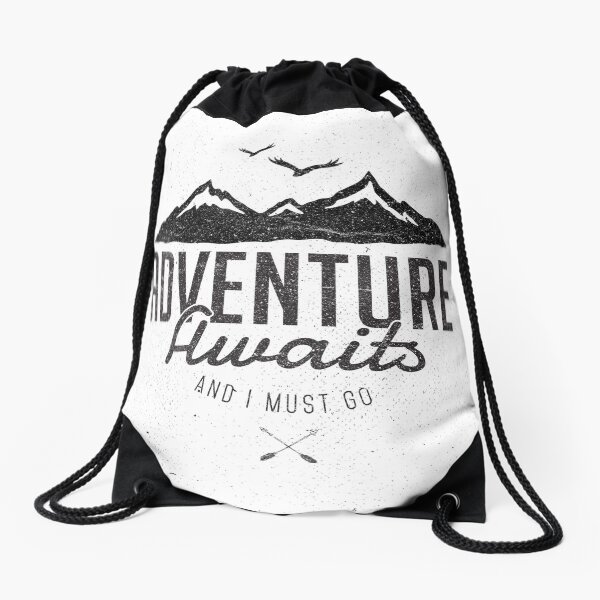 ADVENTURE AWAITS Drawstring Bag