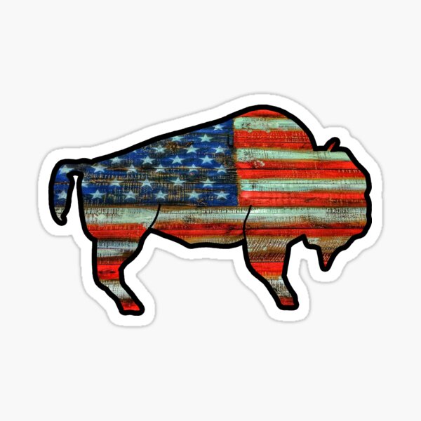US Flag Buffalo Sticker
