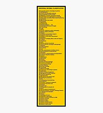 Library Sign - Universal Decimal Classification Photographic Print