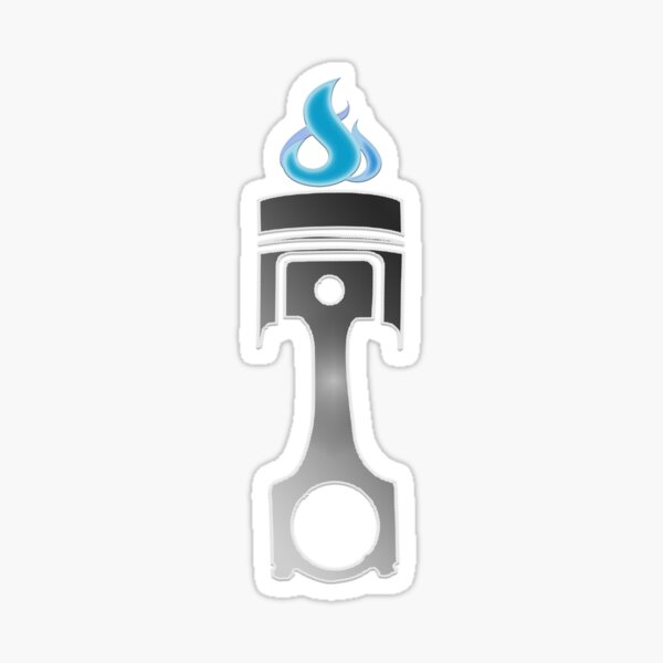 Blue Flame Piston  Sticker