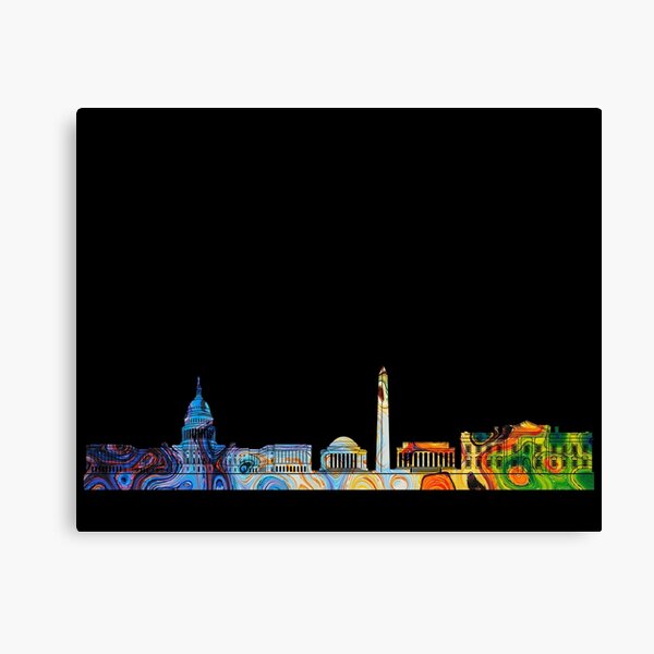 Colored DC Skyline Canvas Print