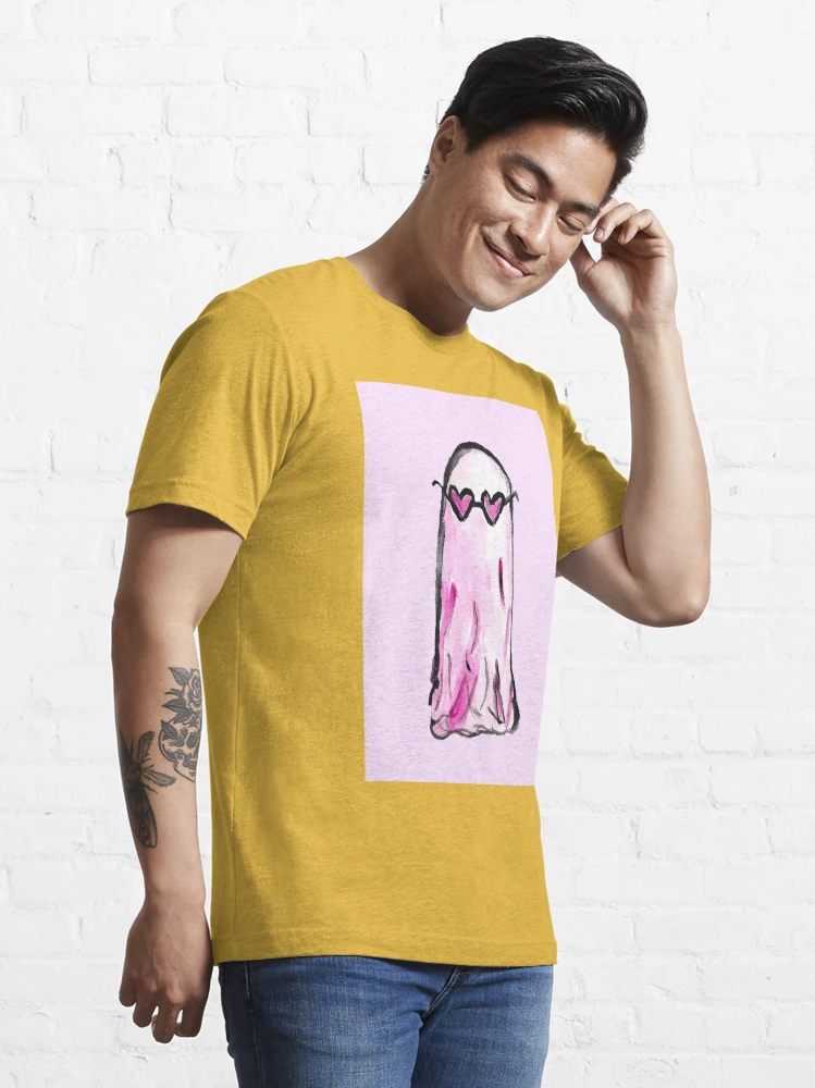 Pink Sheet Ghost with Heart Shaped Sunglasses Essential T-Shirt