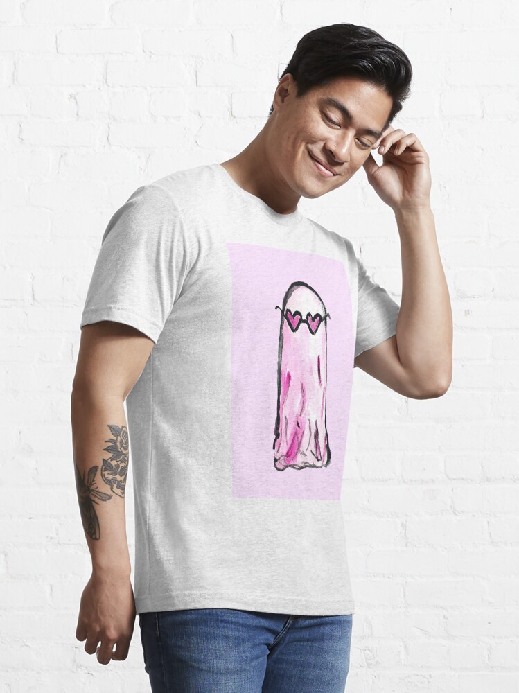 Pink Sheet Ghost with Heart Shaped Sunglasses Essential T-Shirt