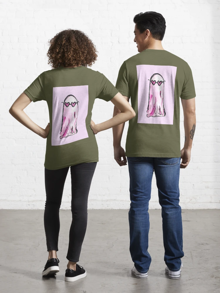 Pink Sheet Ghost with Heart Shaped Sunglasses Essential T-Shirt