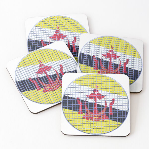 Item preview, Brunei Flag Rounded - Squares Pixel  designed and sold by MoonElite.