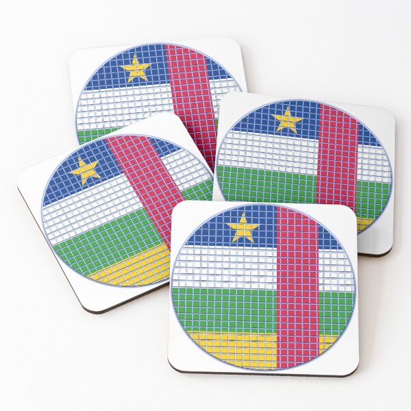 Item preview, Central African Republic Flag Rounded - Squares Pixel  designed and sold by MoonElite.