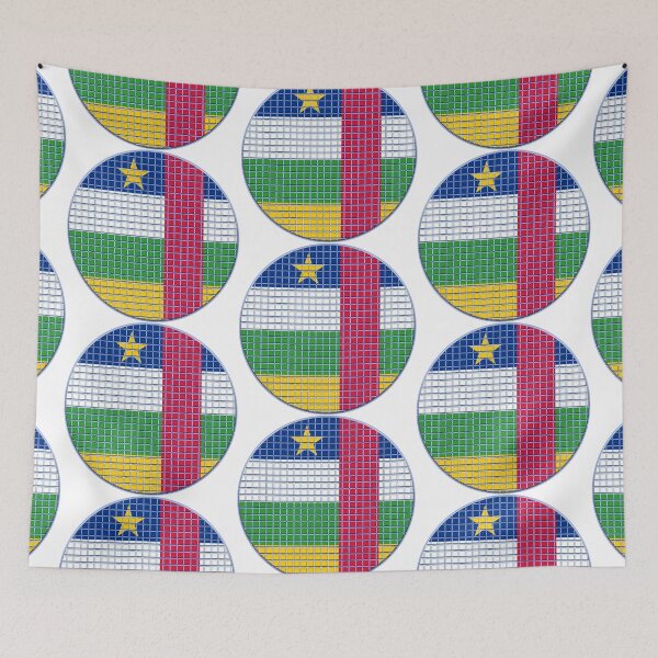 Item preview, Central African Republic Flag Rounded - Squares Pixel  designed and sold by MoonElite.