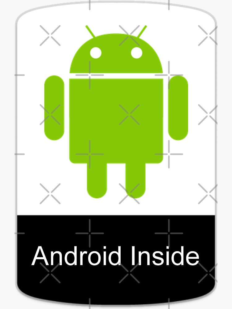 Thumbnail 3 of 3, Sticker, android inside designed and sold by yourgeekside.