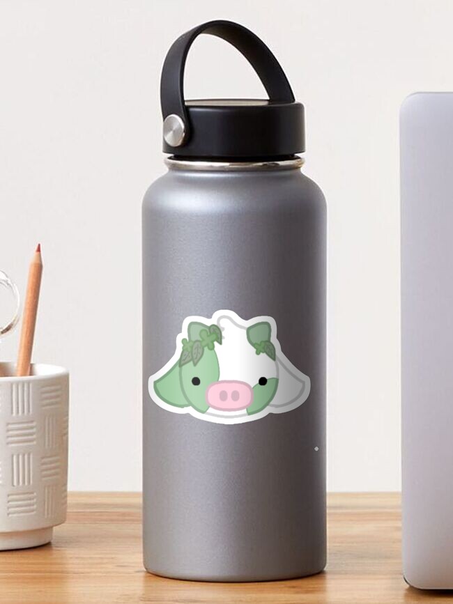 Trendy Water Bottle Mint Cow Print Bottle Kawaii Reusable 