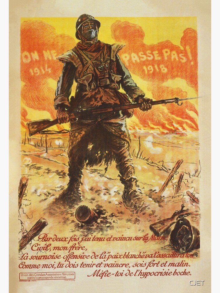 They Shall Not Pass/On Ne Passe Pas | Maurice Neumont | 1917 World War 1  Art | Poster