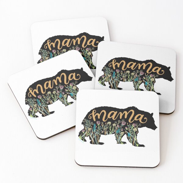 Item preview, Mama Bear with Wildflowers Hand Lettered Illustration designed and sold by DoubleBrush.
