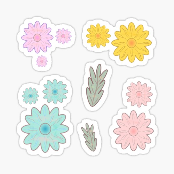 Watercolor Floral Stickers 2 Sticker for Sale by CassiSelby