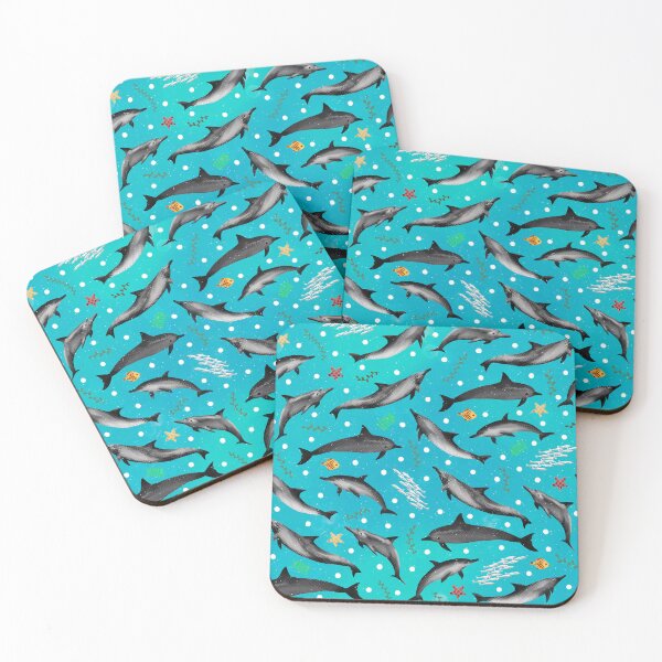 Item preview, Swimming Dolphins on Bright Turquoise Ocean by Brittanylane designed and sold by Brittany Lane Allen.