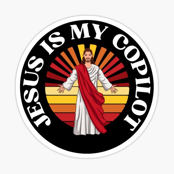 Jesus Is My Copilot Christian Jesus Sticker