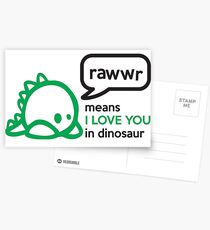 RAWWR - means I love you in dinosaur Postkarten