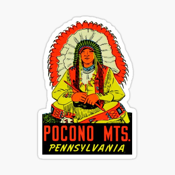 Pocono Mountains Pennsylvania Vintage Travel Decal Sticker