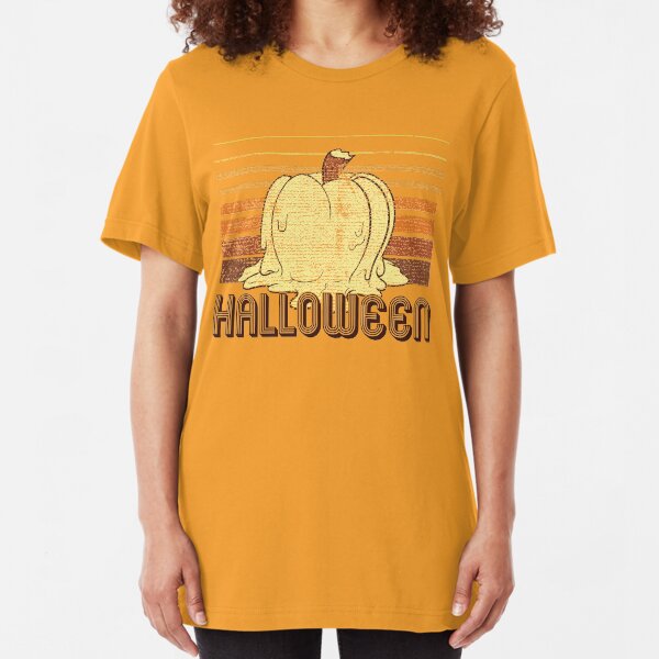 Retro Halloween (Words Version) Slim Fit T-Shirt