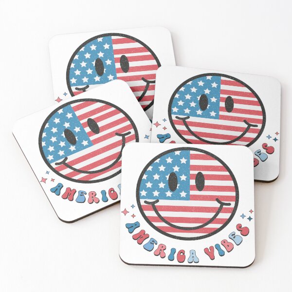 Item preview, American Flag Smiling Face America Vibes designed and sold by andieartco.