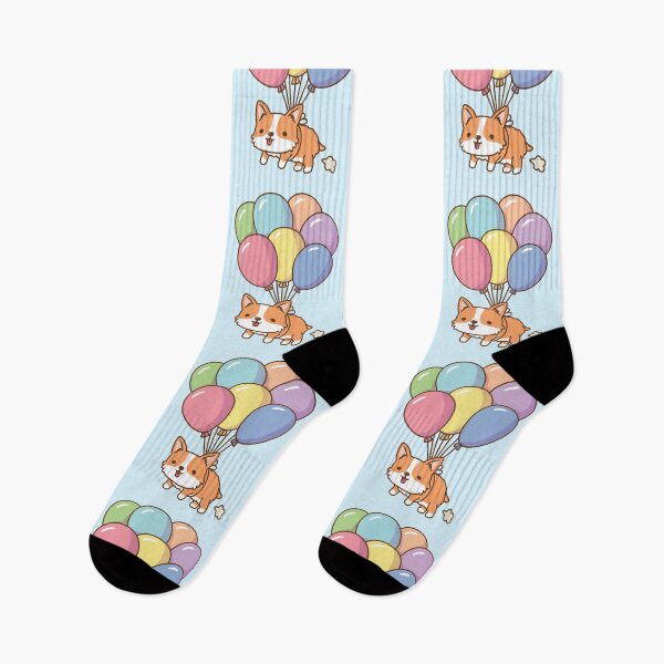 Item preview, Cute Corgi Poot and Rainbow Balloons Funny designed and sold by rustydoodle.
