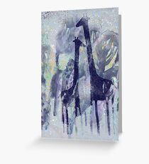 giraffes and trees Greeting Card