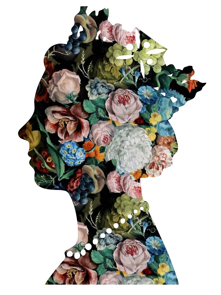 "Queen, Jubilee, Flowers Collage Portrait Royal Abstract Art Queen of