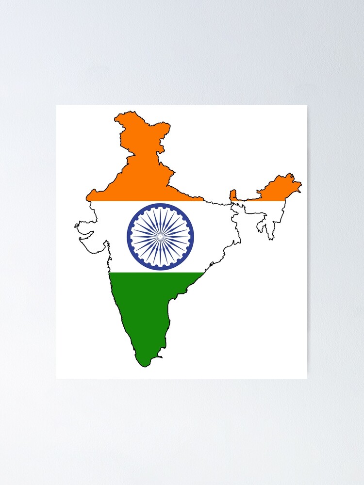 Indien Land Und Flagge Poster Von Handdrawntees Redbubble