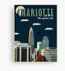 CHARLOTTE "QUEEN CITY" POSTER DESIGN Canvas Print