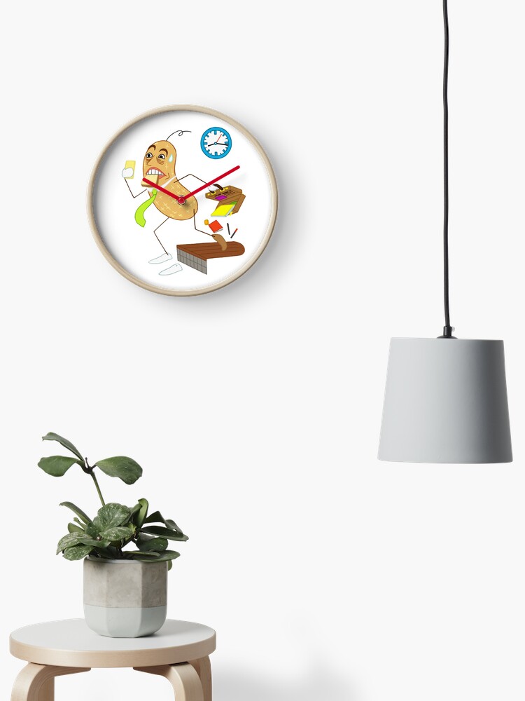 Peanut Is Late For Work Running Out The Door Clock By Peanut