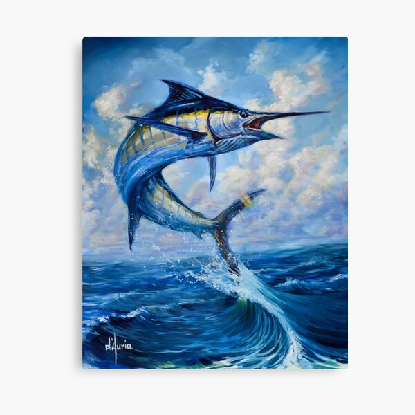 Guy Harvey Blue Logo 1 1/4 x 1 1/4  inch New Fishing Stickers x 2 