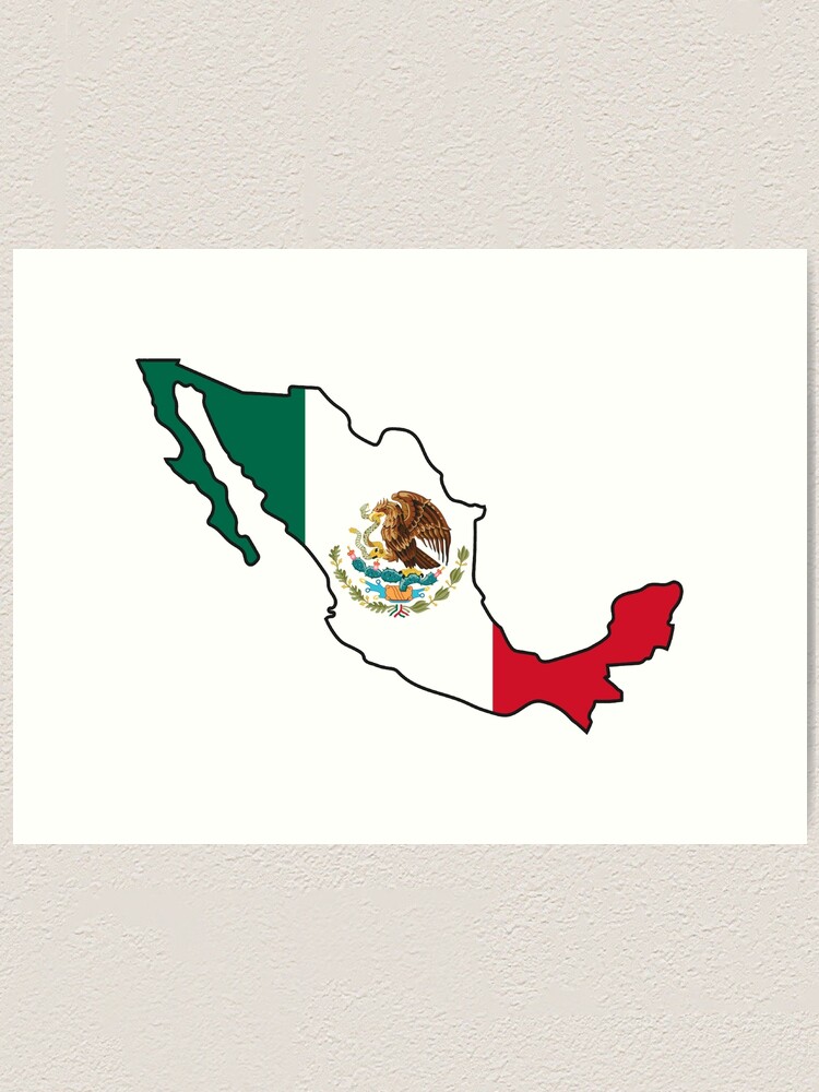 “Mexico Flag and Outline” Art Print by HandDrawnTees | Redbubble