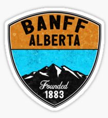 SKI BANFF ALBERTA CANADA Skiing Mountain Mountains Snowboard Hiking Nature Sticker