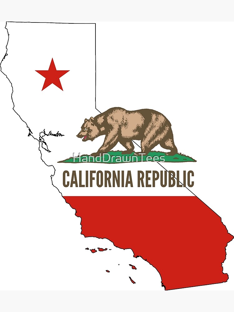 "California State Flag and Outline" Art Print for Sale by HandDrawnTees
