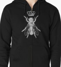 BIG Queen Bee - White for Darker Shirts Zipped Hoodie
