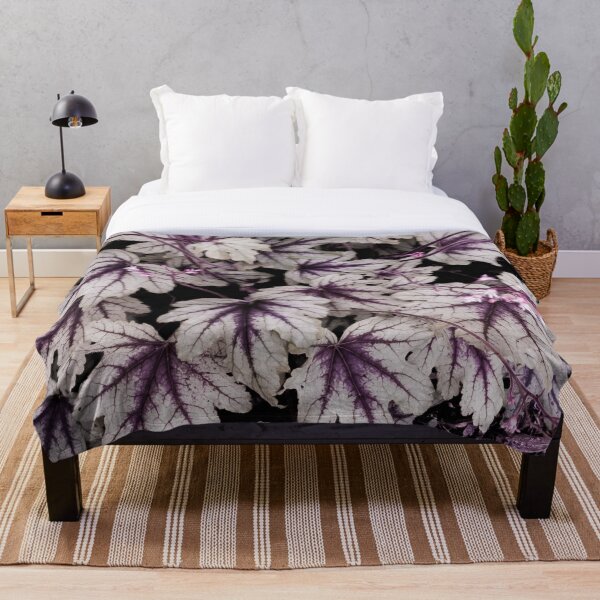 Item preview, Cream and Plum Heucherella Leaf Pattern  designed and sold by ShalomMama.
