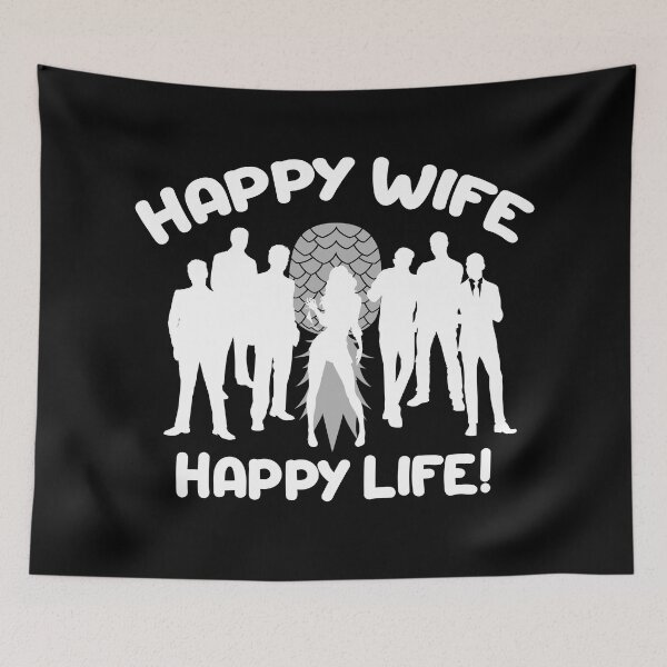 Item preview, Happy Wife, Happy Life Swinger Lifestyle Hotwife Design - Make Your Hotwife or Vixen Happy! For dark colors. designed and sold by swingersshop.