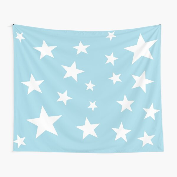 light blue star tapestry