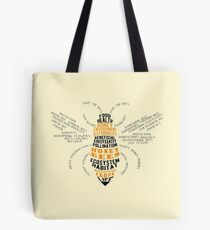 Honey Bee - Biene geformte Wortwolke Tote Bag