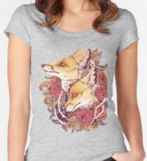 Red Fox Bloom Women's Fitted Scoop T-Shirt