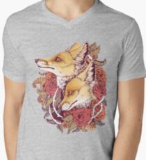 Red Fox Bloom Men's V-Neck T-Shirt
