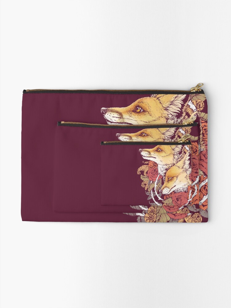 Alternate view of Red Fox Bloom Zipper Pouch