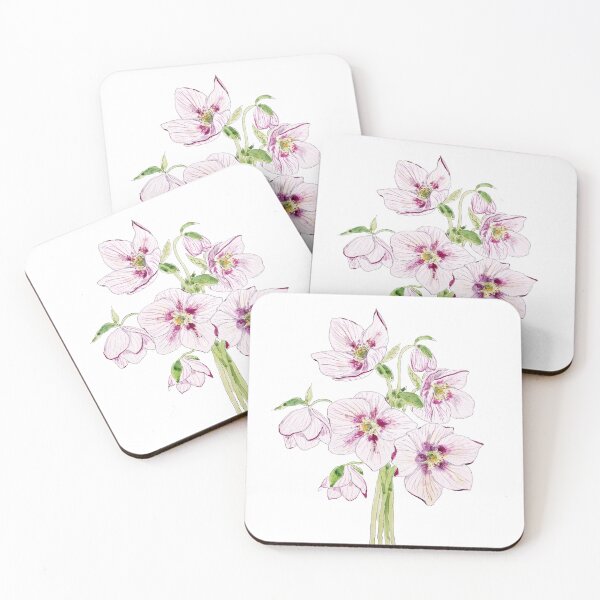Item preview, hand painted purple hellebores flower watercolor  designed and sold by ColorandColor.