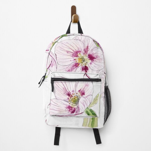 Item preview, hand painted purple hellebores flower watercolor designed and sold by ColorandColor.