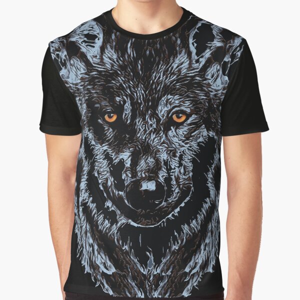 SCHWARZER WOLF Grafik T-Shirt