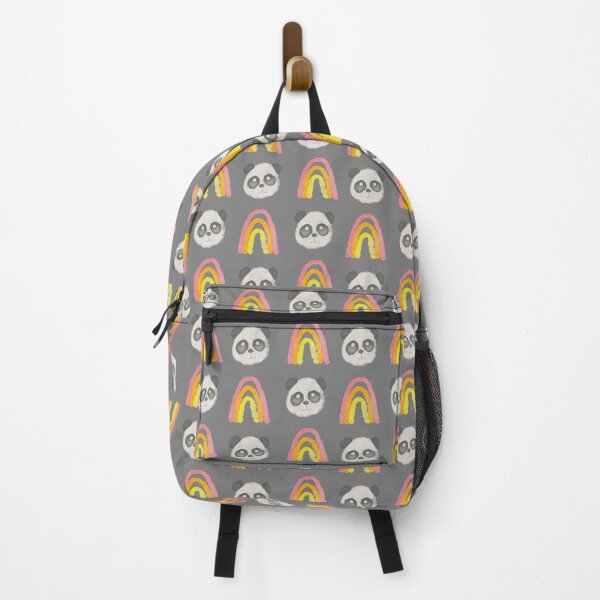 Item preview, Pandas with Rainbows on Gray - 1000Pandas by Amanda Roos designed and sold by Amanda Roos.