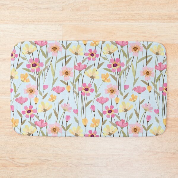 Item preview, Field of pretty pastel flowers: pinks and yellows designed and sold by Becky Hunter.