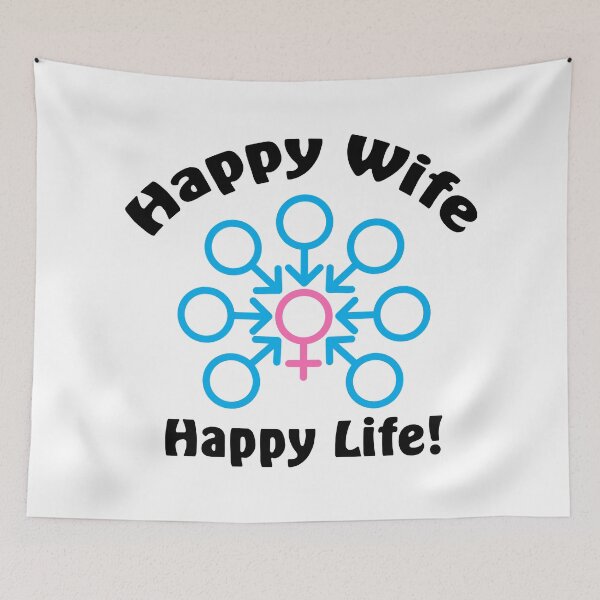 Artikelvorschau, Happy Wife, Happy Life Gangbang - Swinger-Lifestyle-Design entworfen und verkauft von swingersshop.