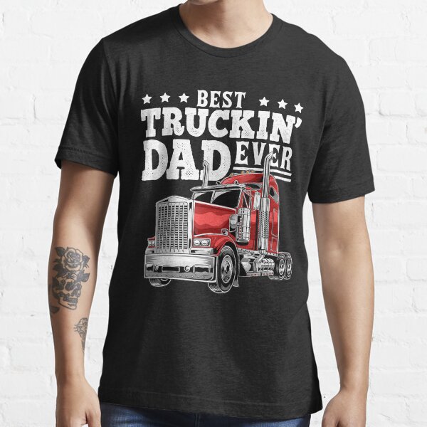 Vista previa del artículo con la obra «Best Truckin Dad Ever Big Rig Trucker Regalo del día del padre Hombres», diseñado y vendido por ewenstafford.