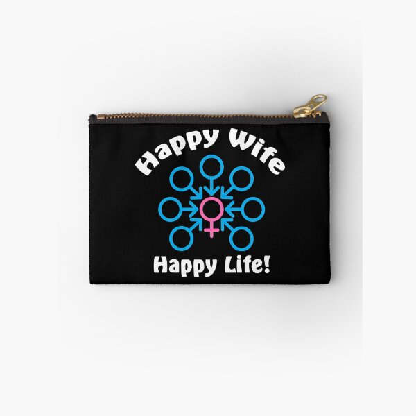 Item preview, Happy Wife, Happy Life Gangbang - Swinger Lifestyle Design. For dark colors. designed and sold by swingersshop.